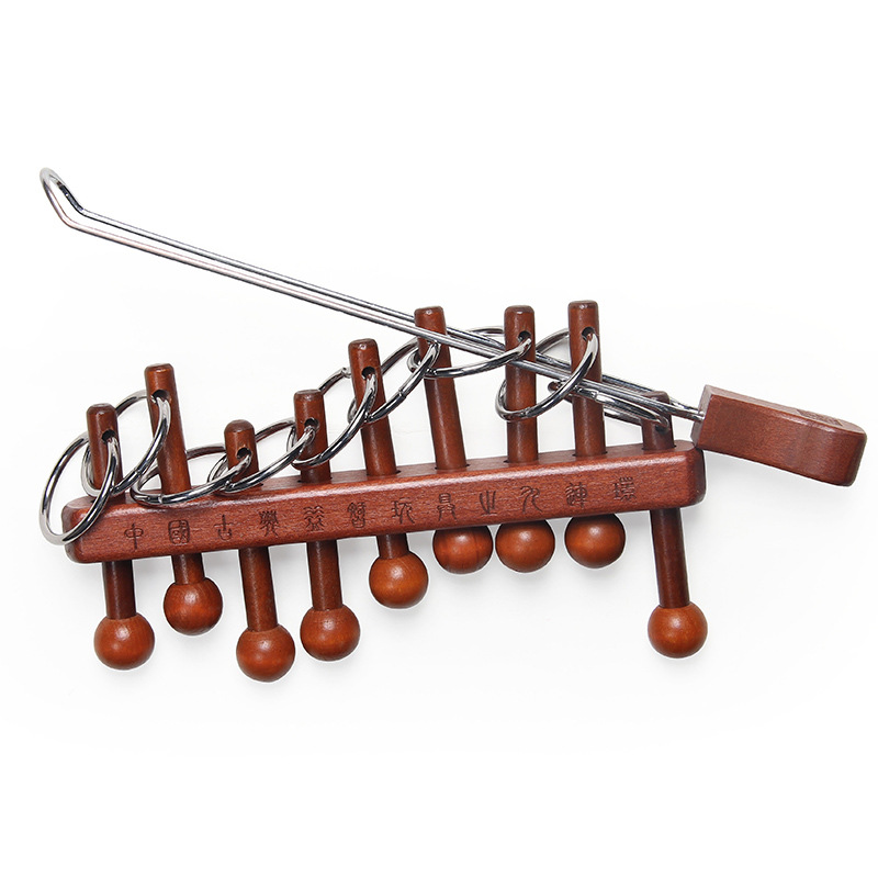 Woodworking Game - Klasyczna chińska układanka dziewięć pierścieni, gry