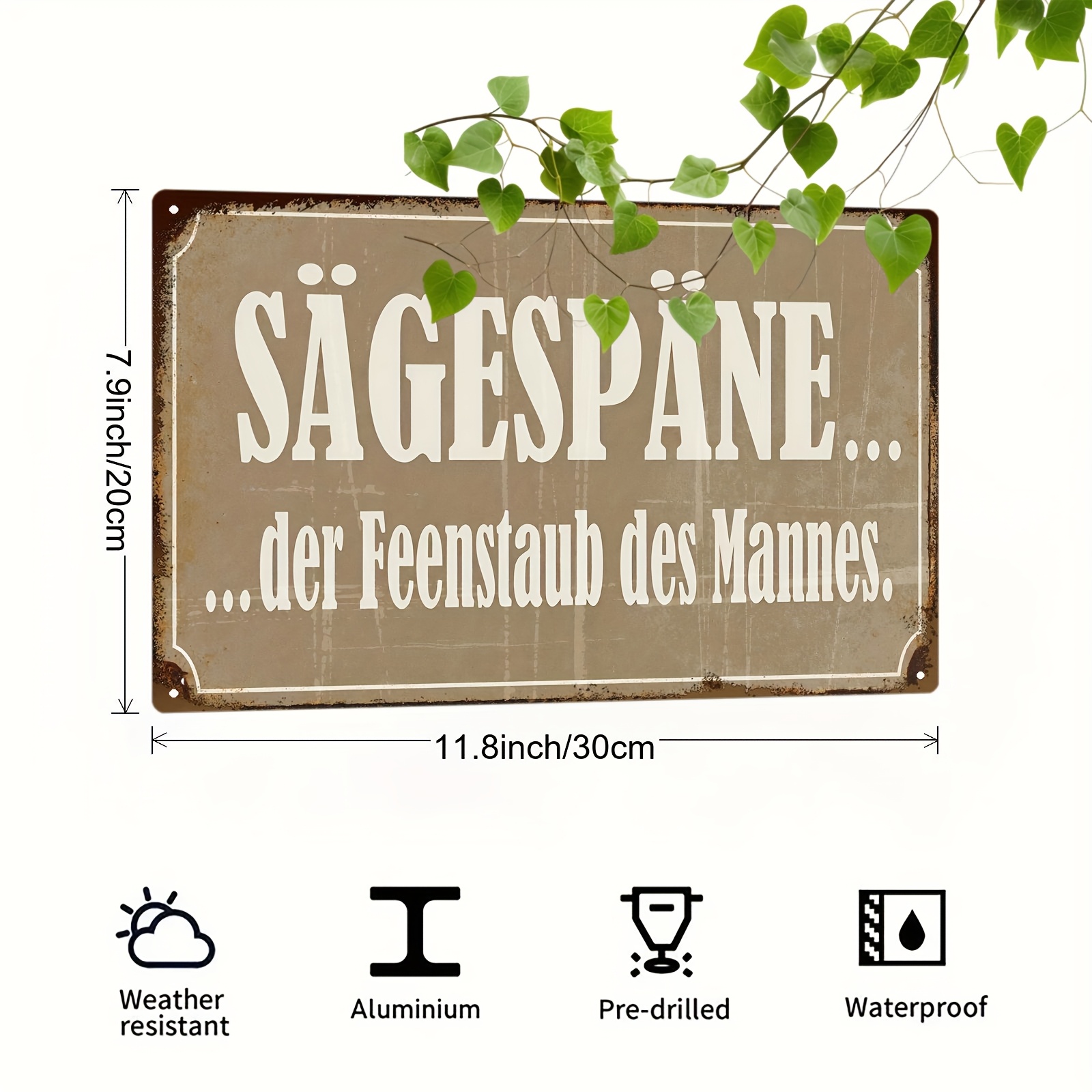 Vintage'owa metalowa tabliczka – Woodworking Quote recenzja i cena
